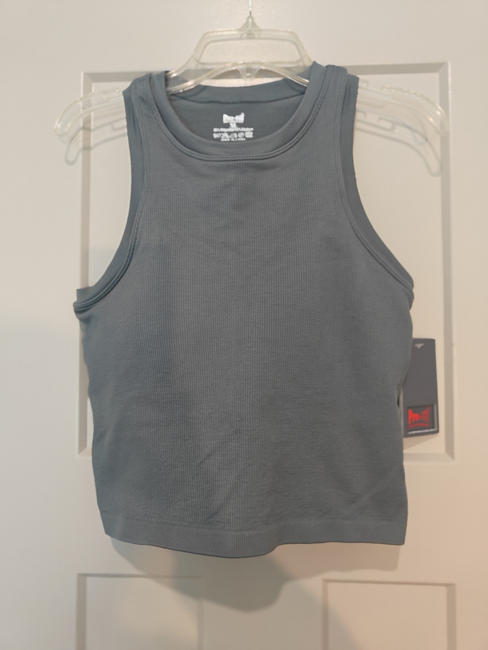 Pro-Fit Seamless Ribbed Tank Top in Slate Blue - XL